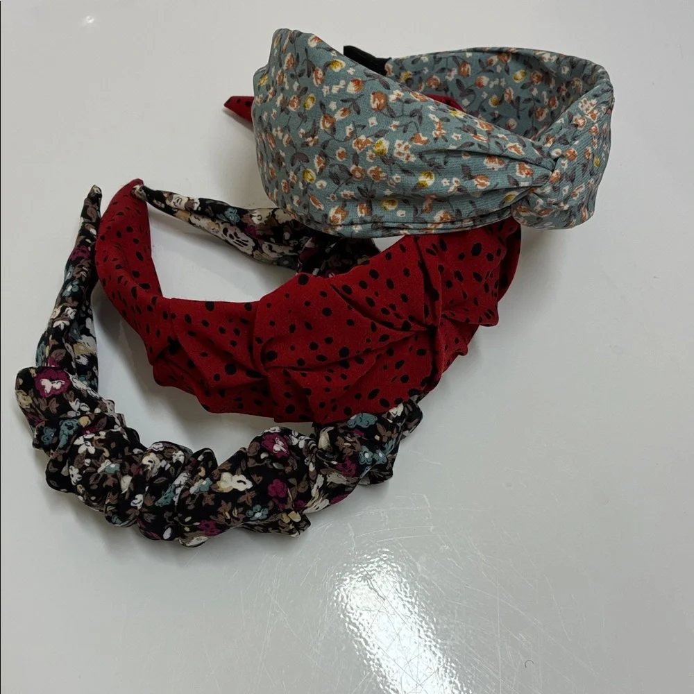 Floral and Polka Dot Headband Set
